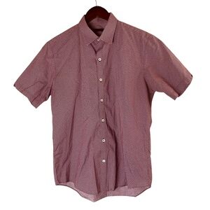ZACHARY PRELL Geometric Print Short Sleeve 100% Cotton Shirt Size M